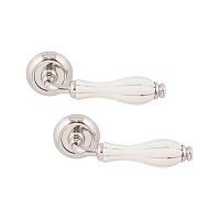 Ручки на розеті FIMET Lady 148 (231C) F21 нікель/слонова кістка/срібні смужки